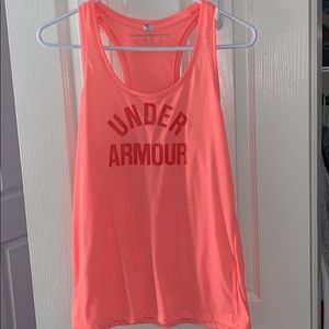 Neon Orange Under Armour Gym tank